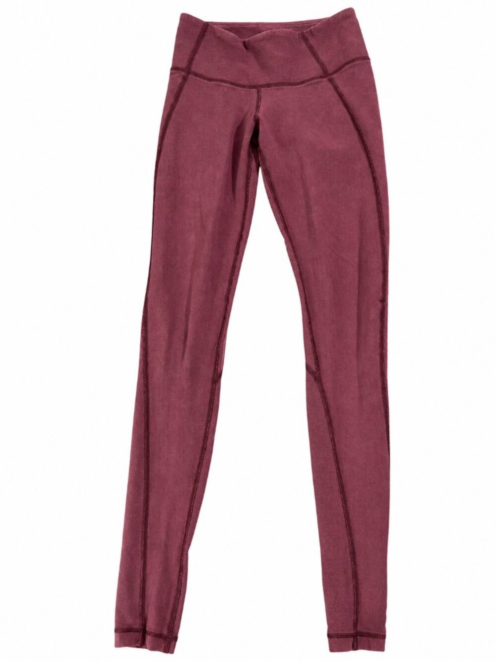 lululemon Burgundy Full Length Leggings Size 4 Tiny Hole